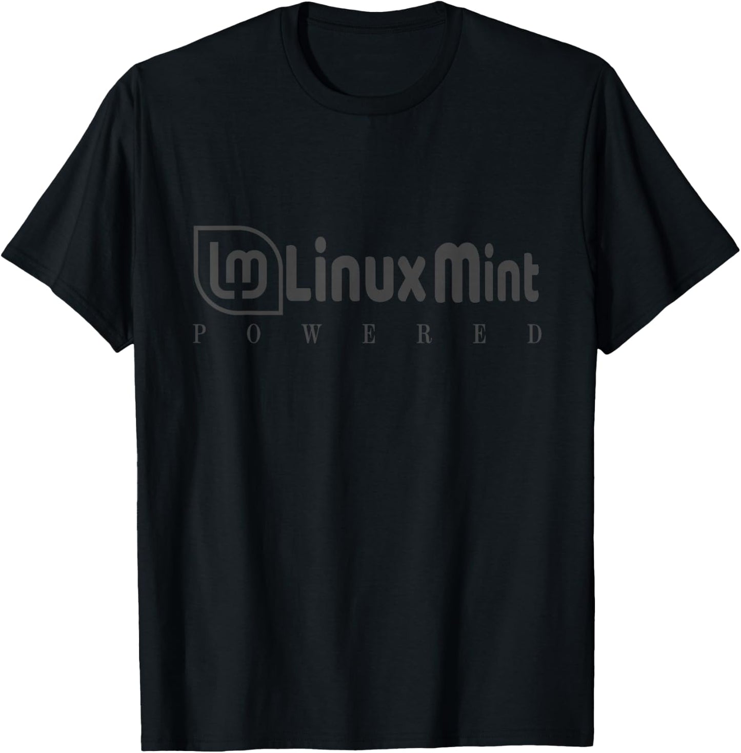 Powered by Linux Mint tagline and Logo Open Source Os T-Shirt - T-Shirt | Black