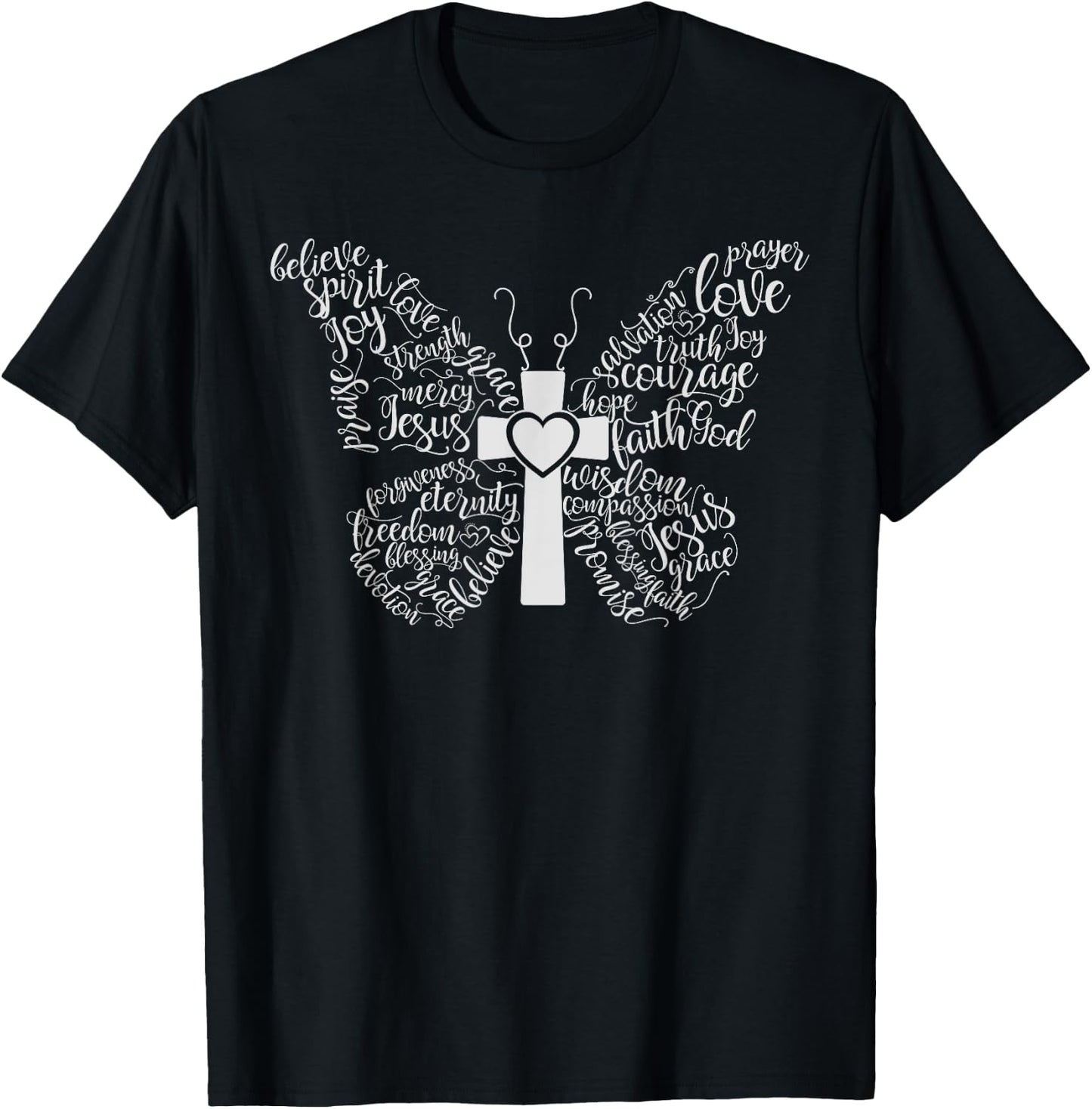 Butterfly Cross T-Shirt - T-Shirt | Black
