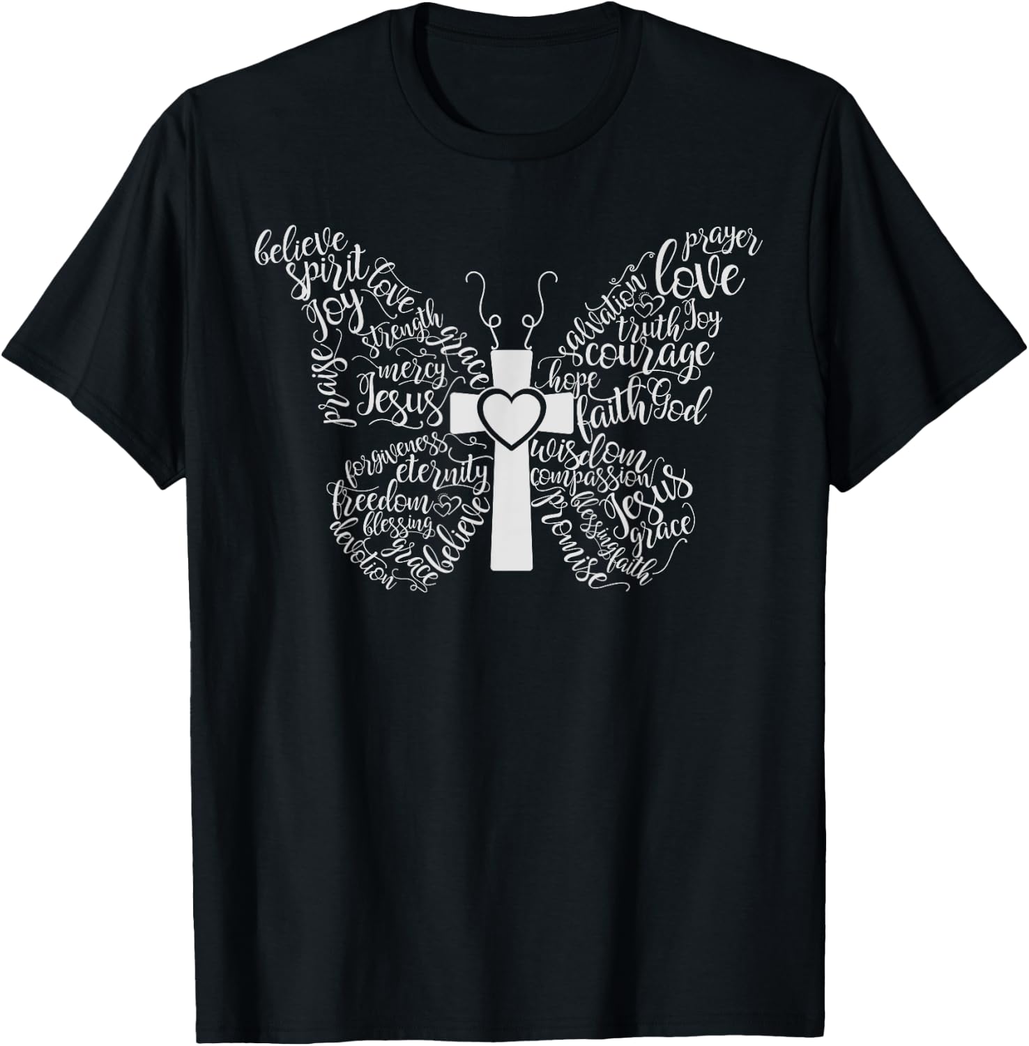 Butterfly Cross T-Shirt - T-Shirt | Black