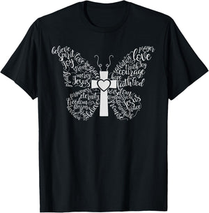 Butterfly Cross T-Shirt - T-Shirt | Black