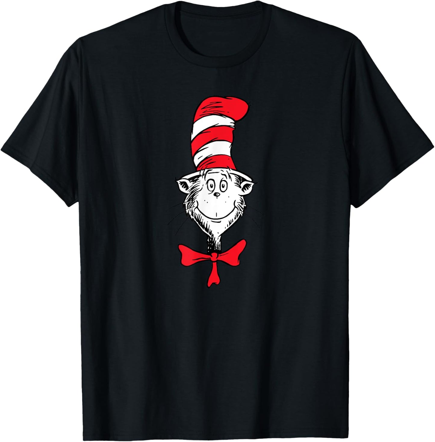 Dr. Seuss The Cat in the Hat Face T-Shirt - T-Shirt | Black