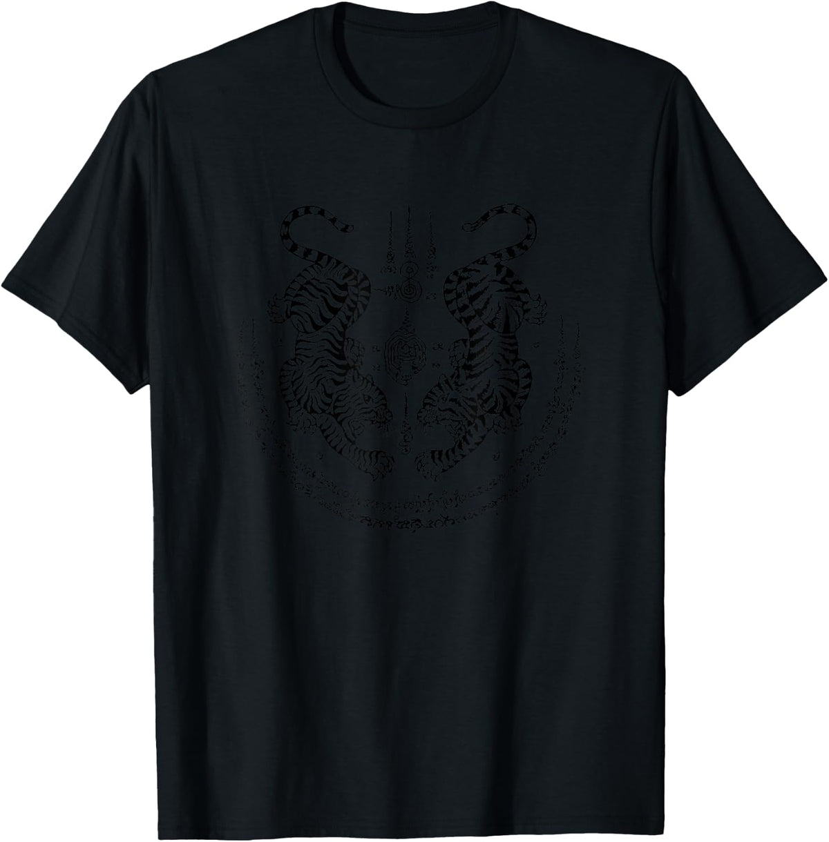 Sak Yant Tattoo Suae Penn Muay Thai Thai Buddhism Twin Tiger T-Shirt - T-Shirt | Black