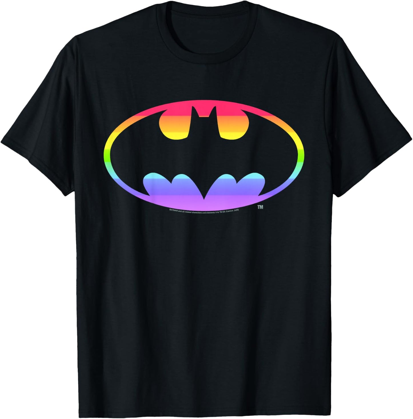 Kids DC Comics Pride Batman Rainbow Gradient Logo T-Shirt - T-Shirt | Black
