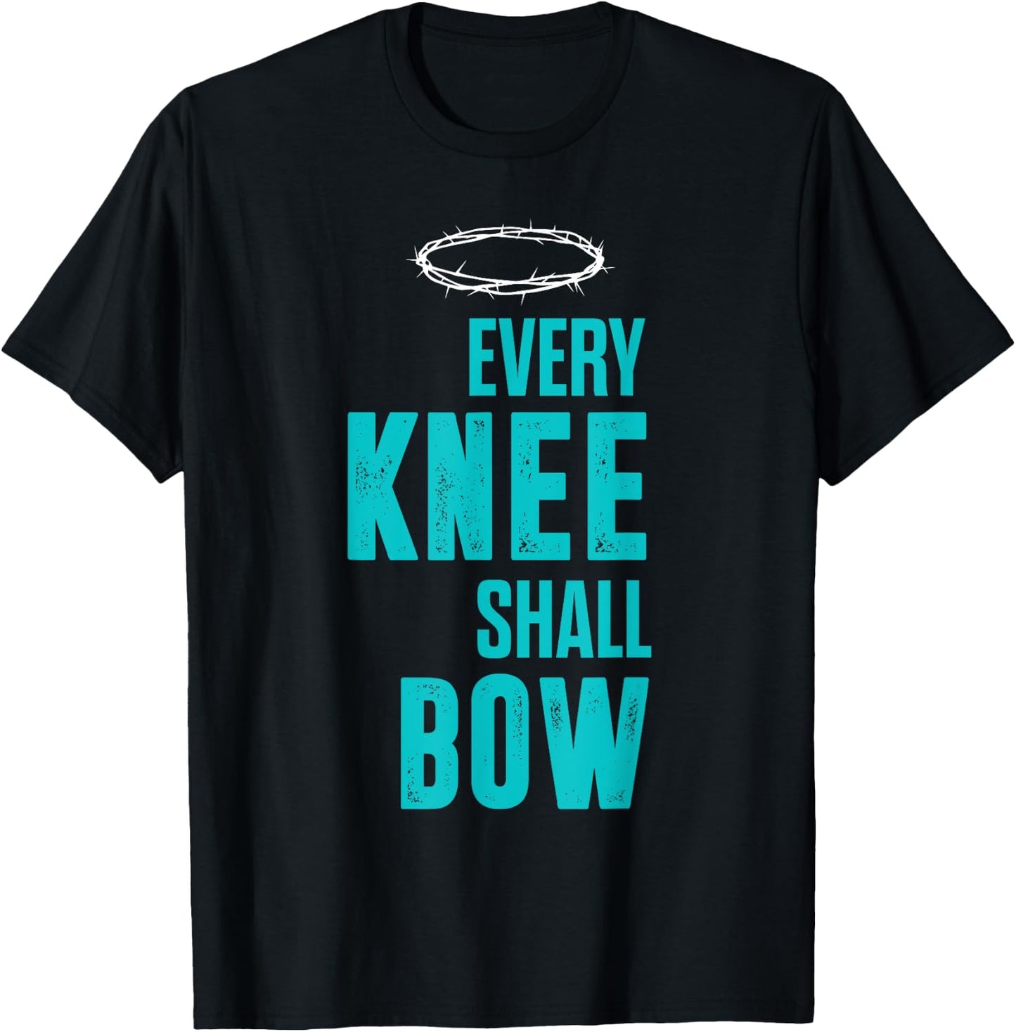 Christian Every Knee Shall Bow Romans Bible Verse T-Shirt - T-Shirt | Black