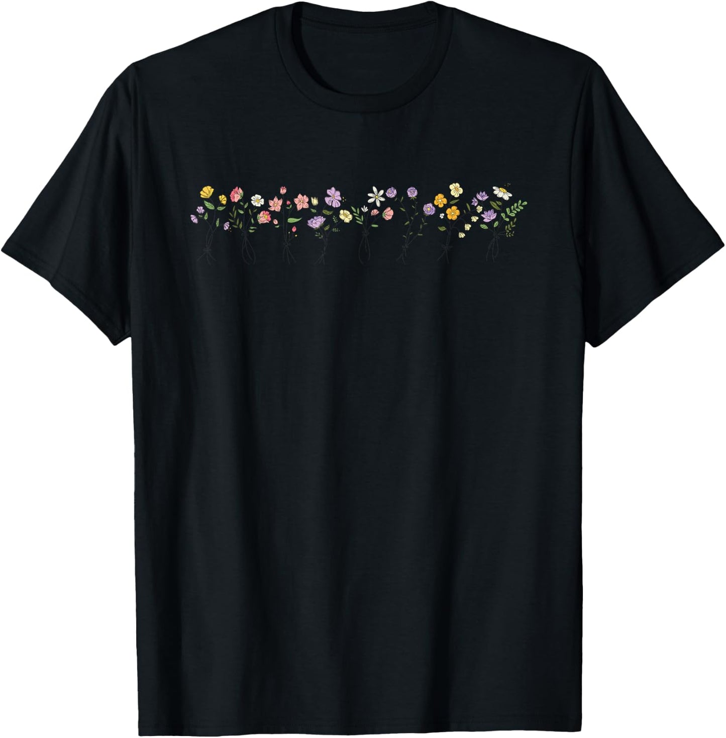 Vintage Inspired Botanical Flower Gardener Naturalist Flower T-Shirt - T-Shirt | Black