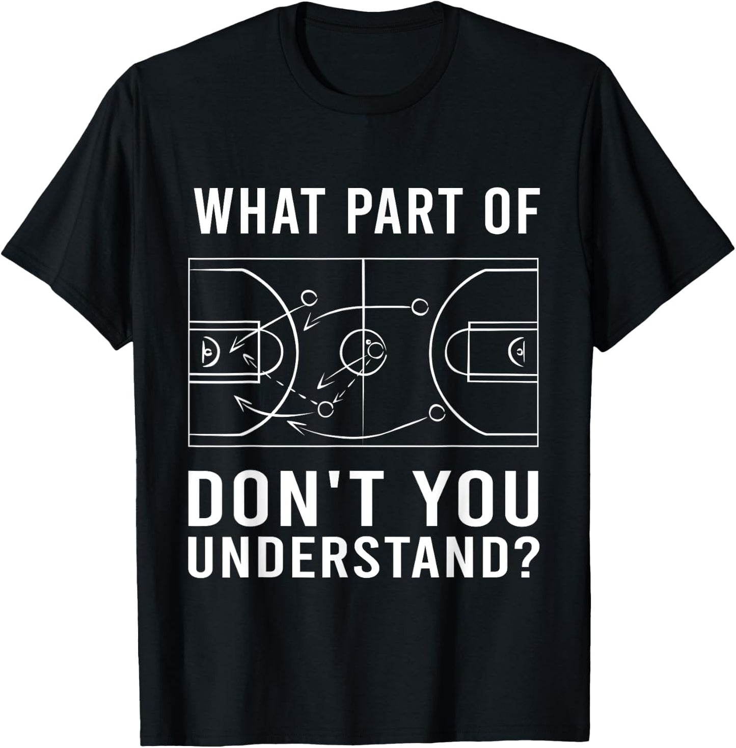 Funny Basketball Coach Women Tactic Diagram Board T-Shirt - T-Shirt | Black