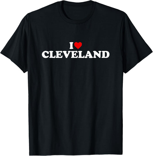 I Love Cleveland - Heart T-Shirt - T-Shirt | Black