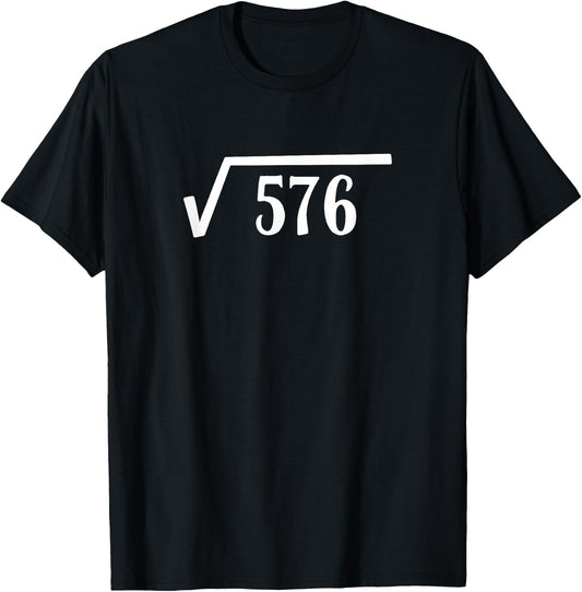 Square Root 24 Year Old Gift Funny Teacher 24th Birthday T-Shirt - T-Shirt | Black