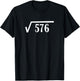 Square Root 24 Year Old Gift Funny Teacher 24th Birthday T-Shirt - T-Shirt | Black