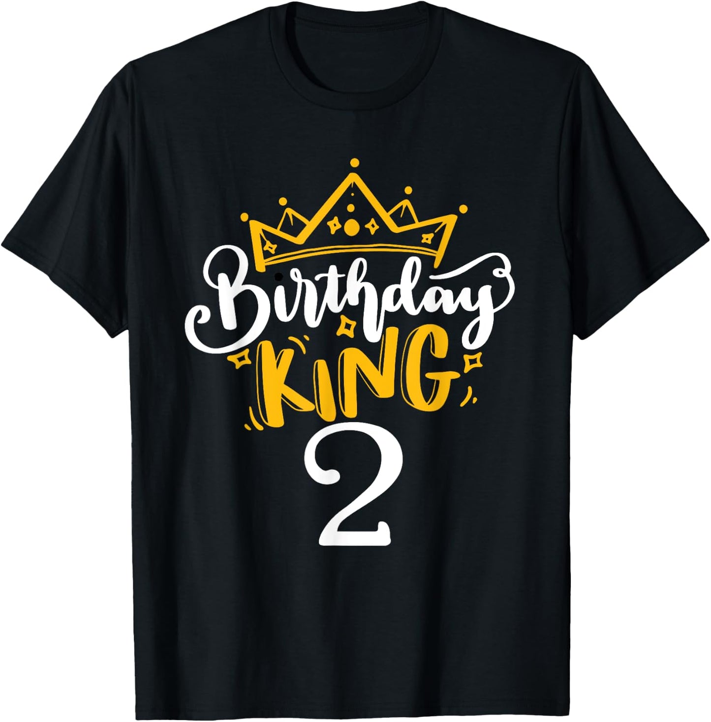 2nd Birthday King 2 Years Old Party Ideas For Boys T-Shirt - T-Shirt | Black