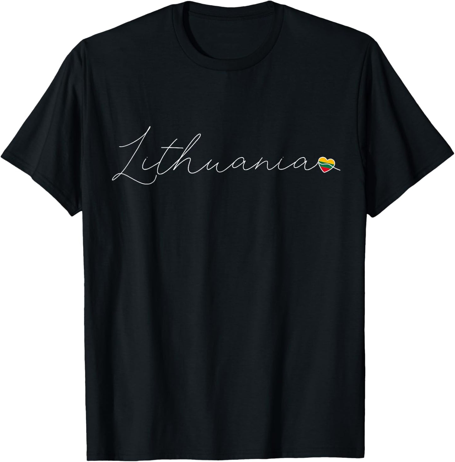 Lietuva Love Lithuanian Flag and Heart of Lithuania T-Shirt - T-Shirt | Black