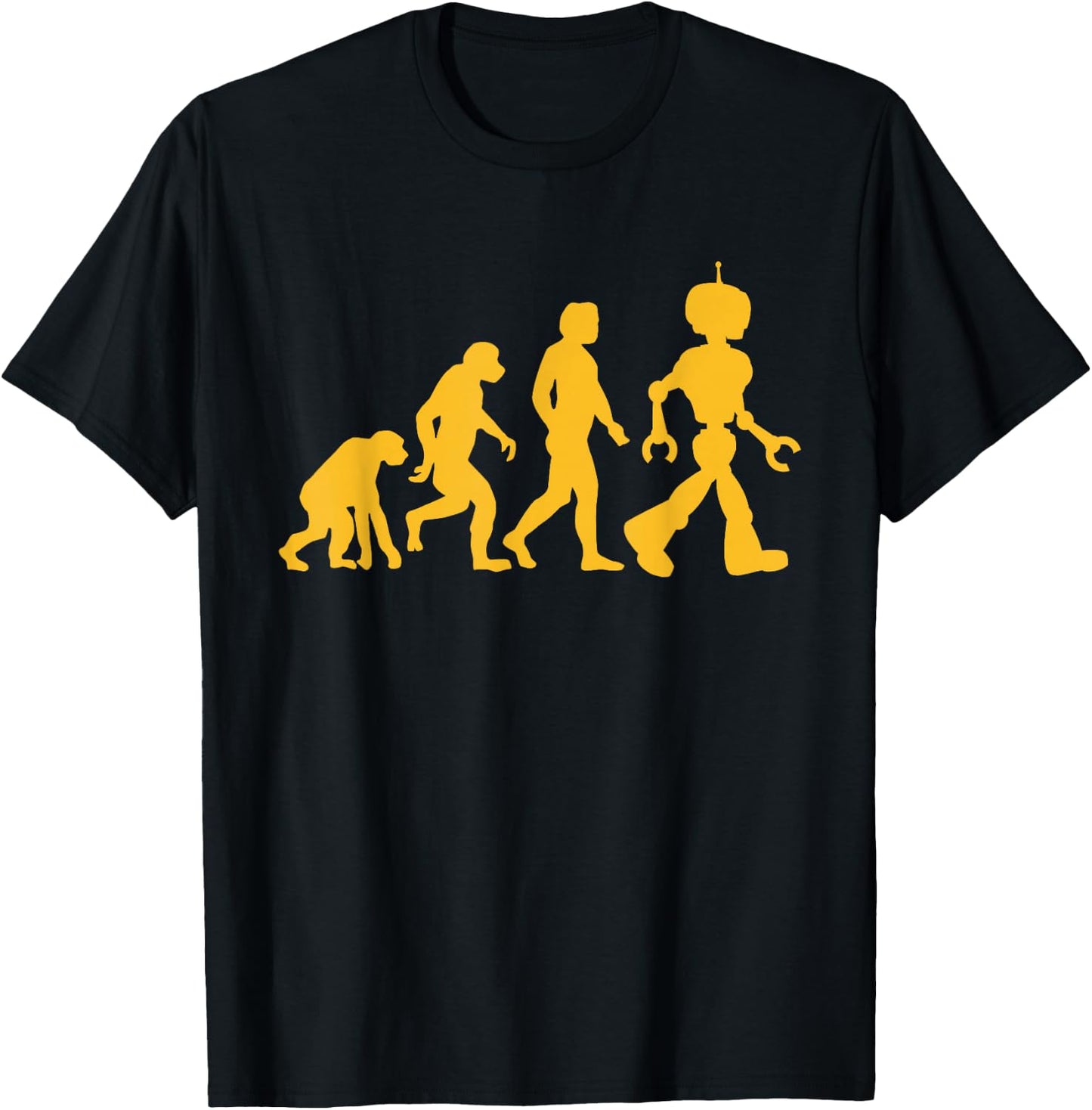 Evolution to Robot Funny Science Nerd Graphic Dark T-Shirt - T-Shirt | Black