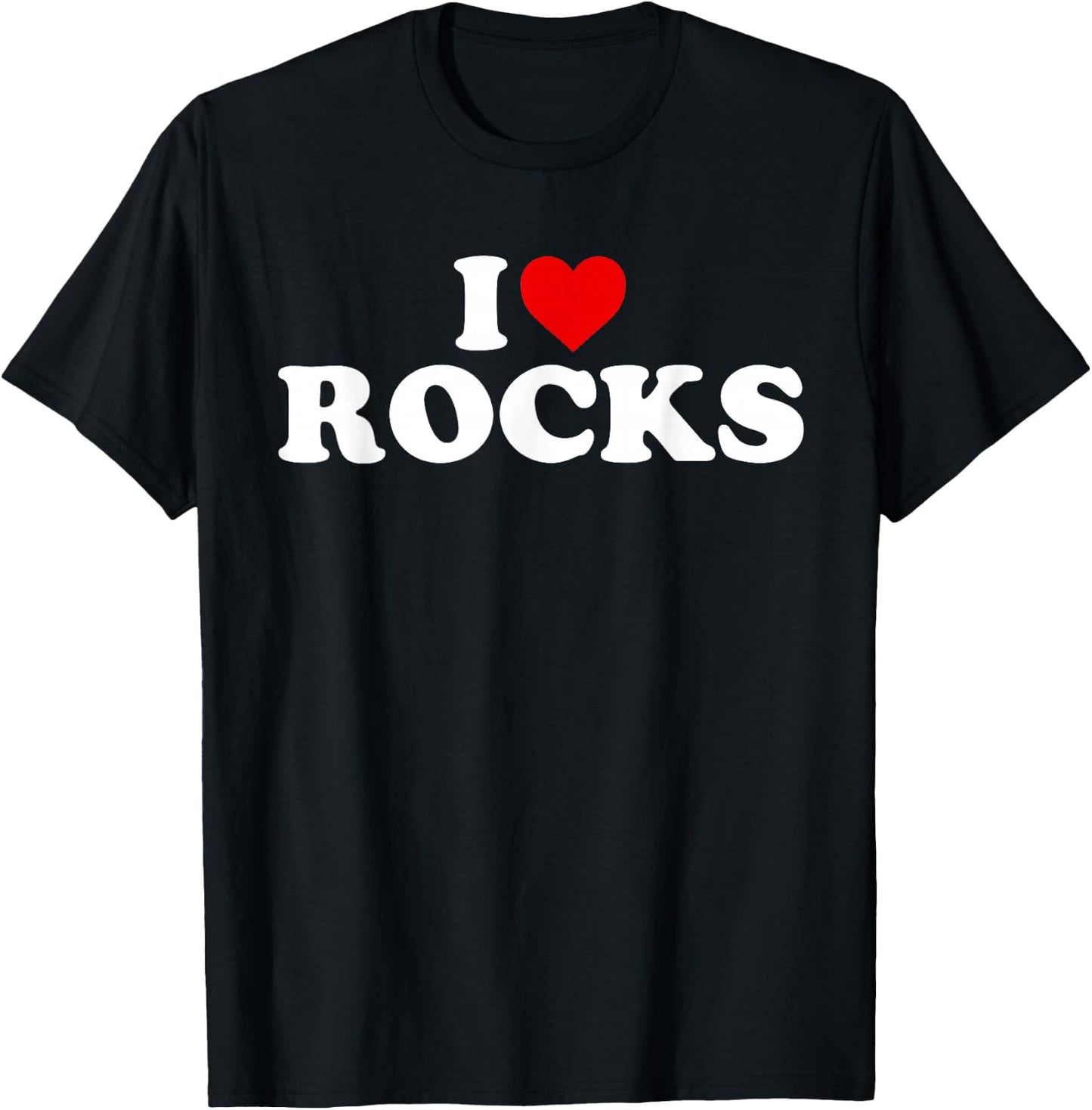 I Love Rocks - Heart T-Shirt - T-Shirt | Black