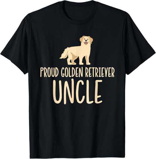 Proud Golden Retriever Uncle T-Shirt - T-Shirt | Black