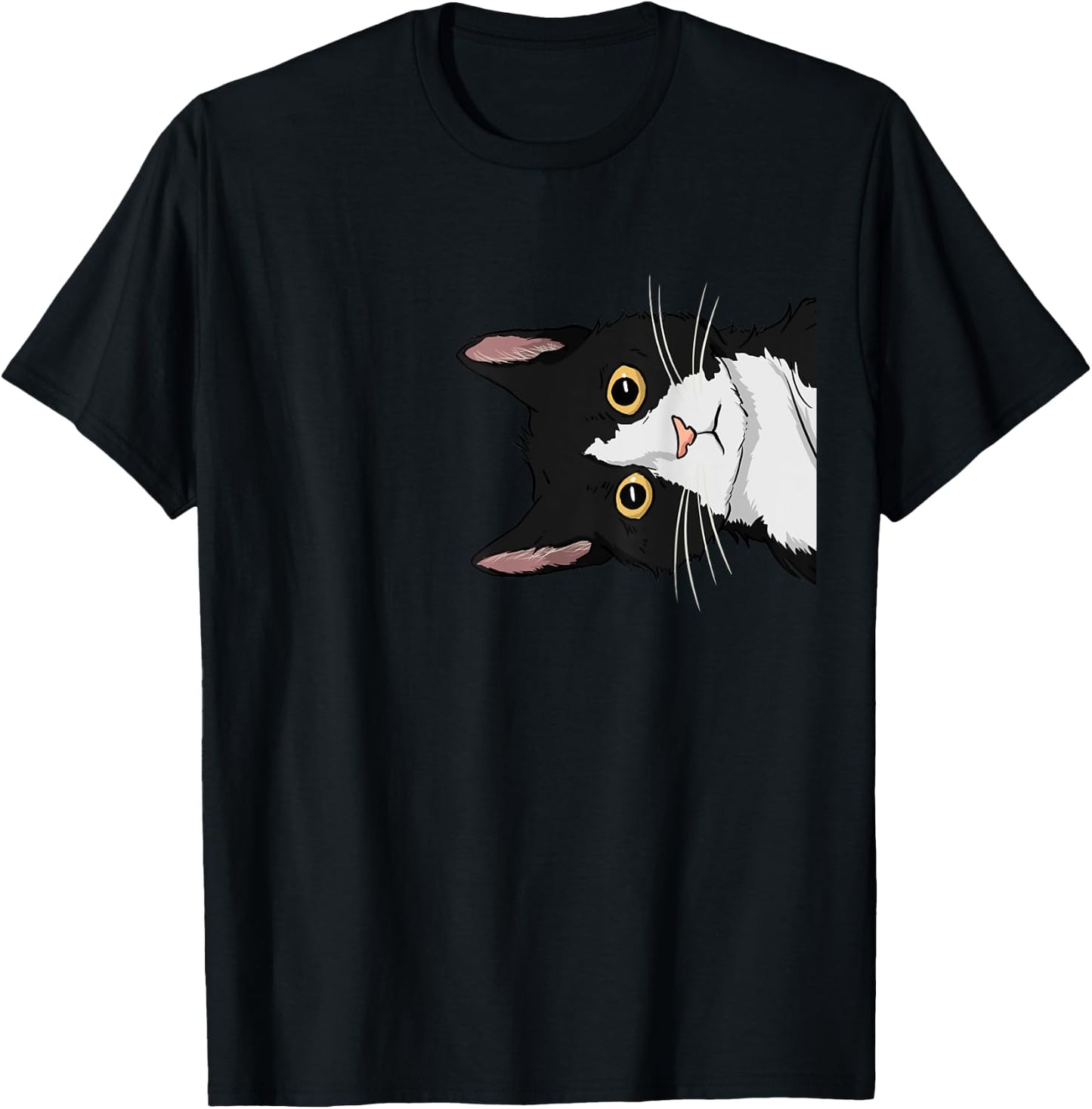 Peeking Tuxedo Cat Lady Gift Cat Mom Cute Tuxedo Cat T-Shirt - T-Shirt | Black