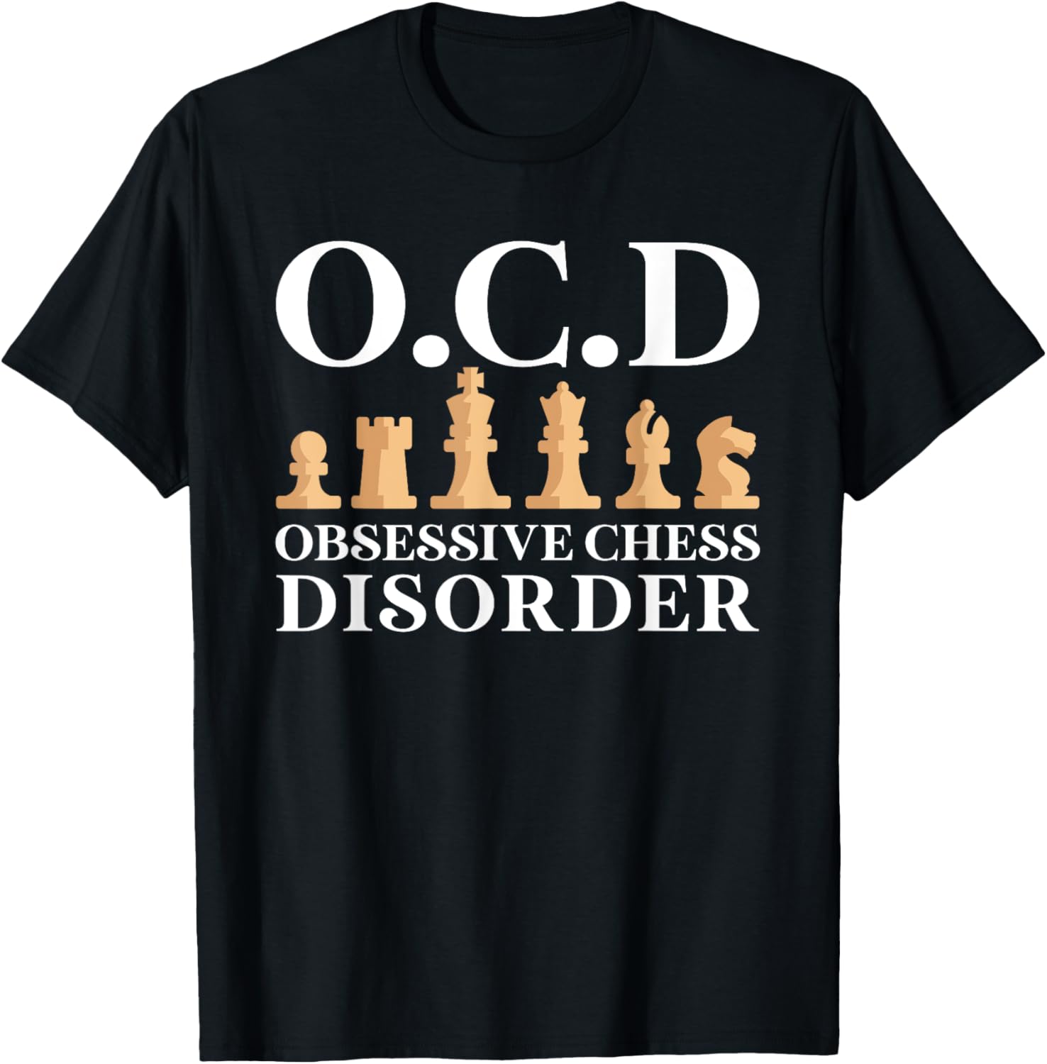 Funny OCD Obsessive Chess Disorder Board Game Gift Men Kids T-Shirt - T-Shirt | Black