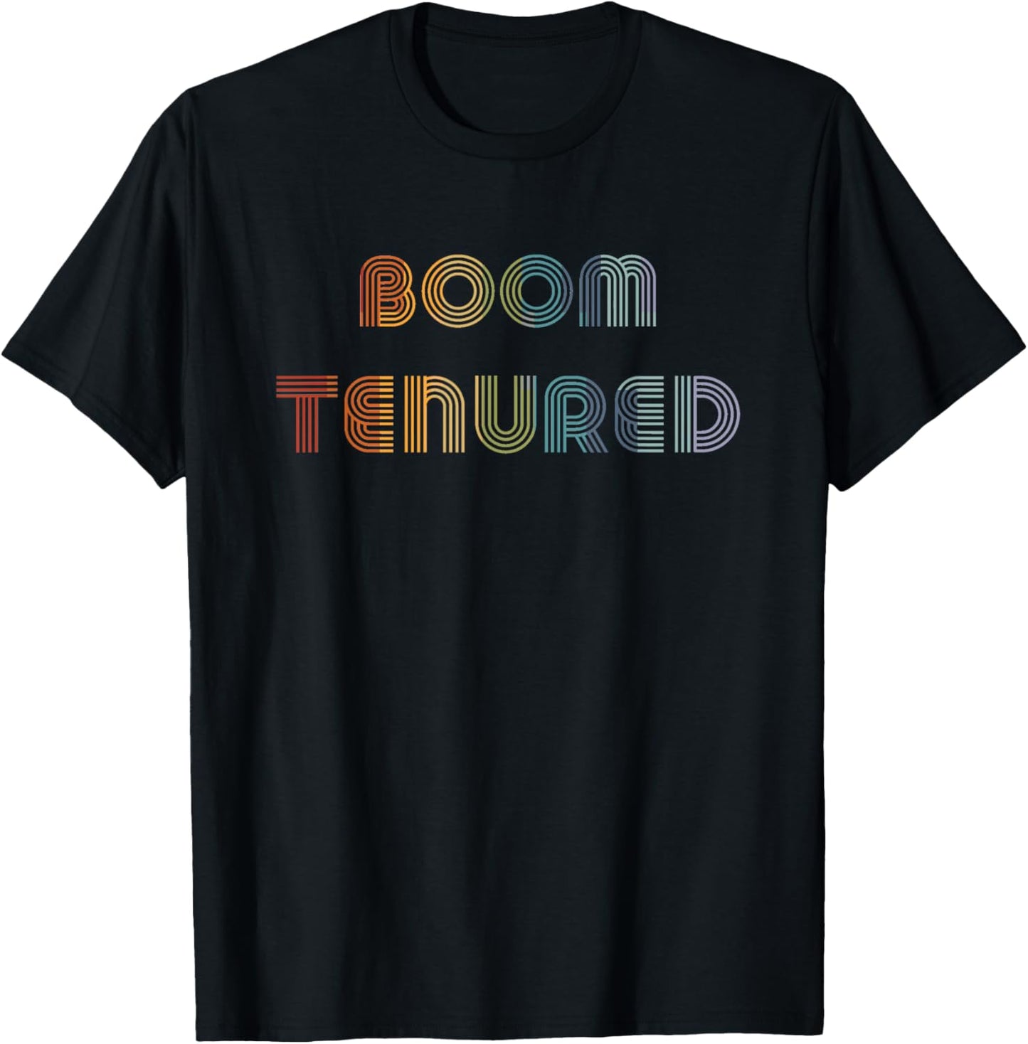 Congrats For Tenure Teachers Boom Tenured Professor Retro Women T-Shirt - T-Shirt | Black