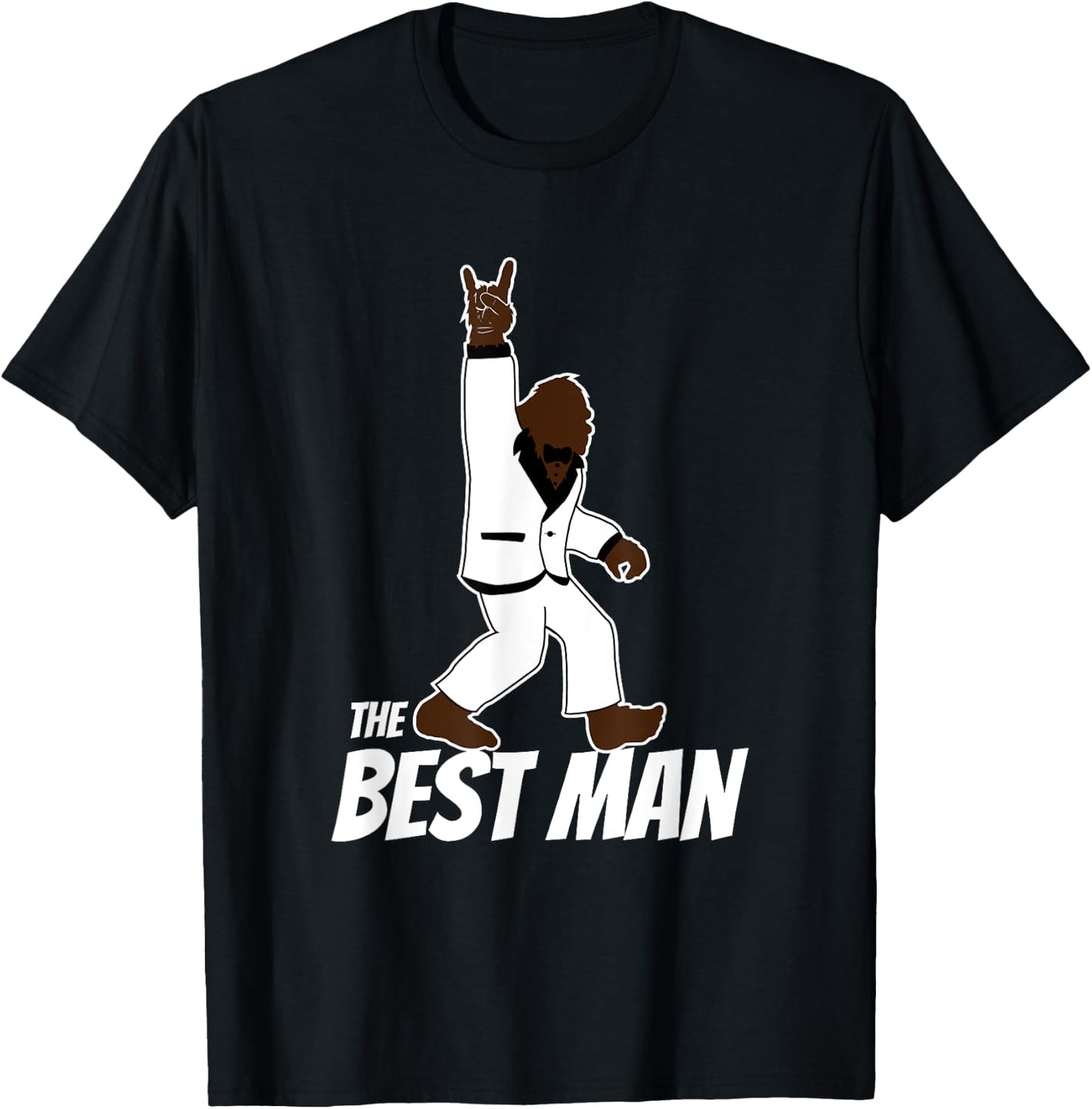 Bigfoot Rock and Roll Best Man Bachelor Party Wedding Gift T-Shirt - T-Shirt | Black
