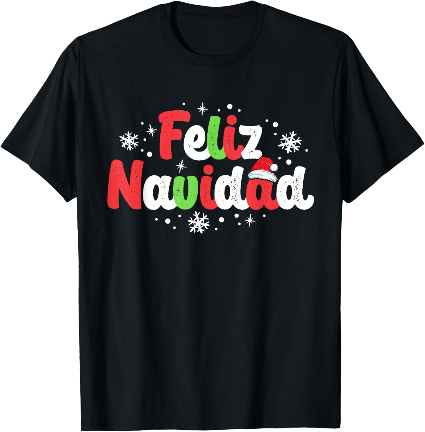 Feliz Navidad Matching Family Spanish Christmas Mexican Xmas T-Shirt - T-Shirt | Black