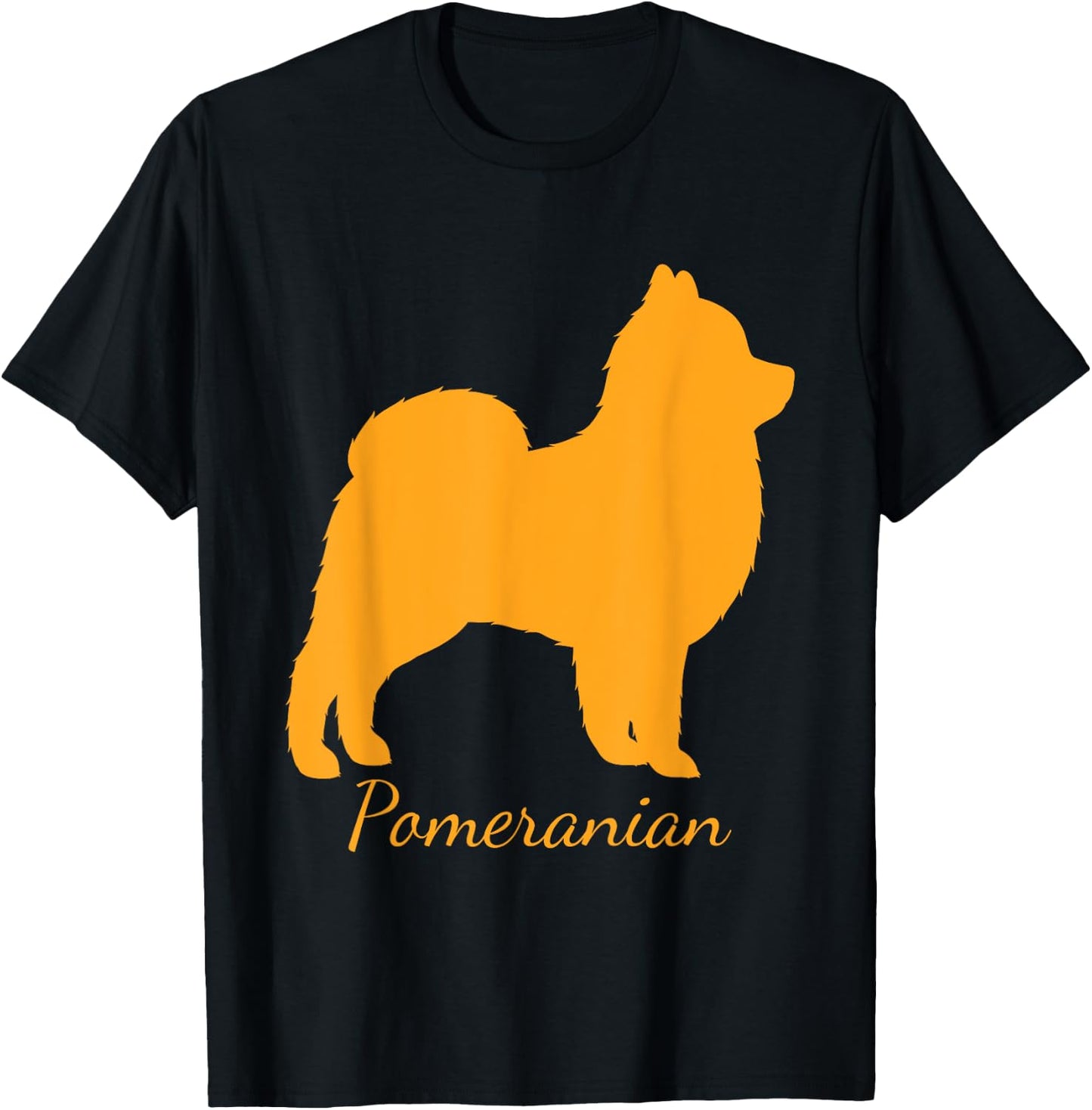 Funny Pomeranian Friend Puppy Love Dog Silhouetted Gift T-Shirt - T-Shirt | Black
