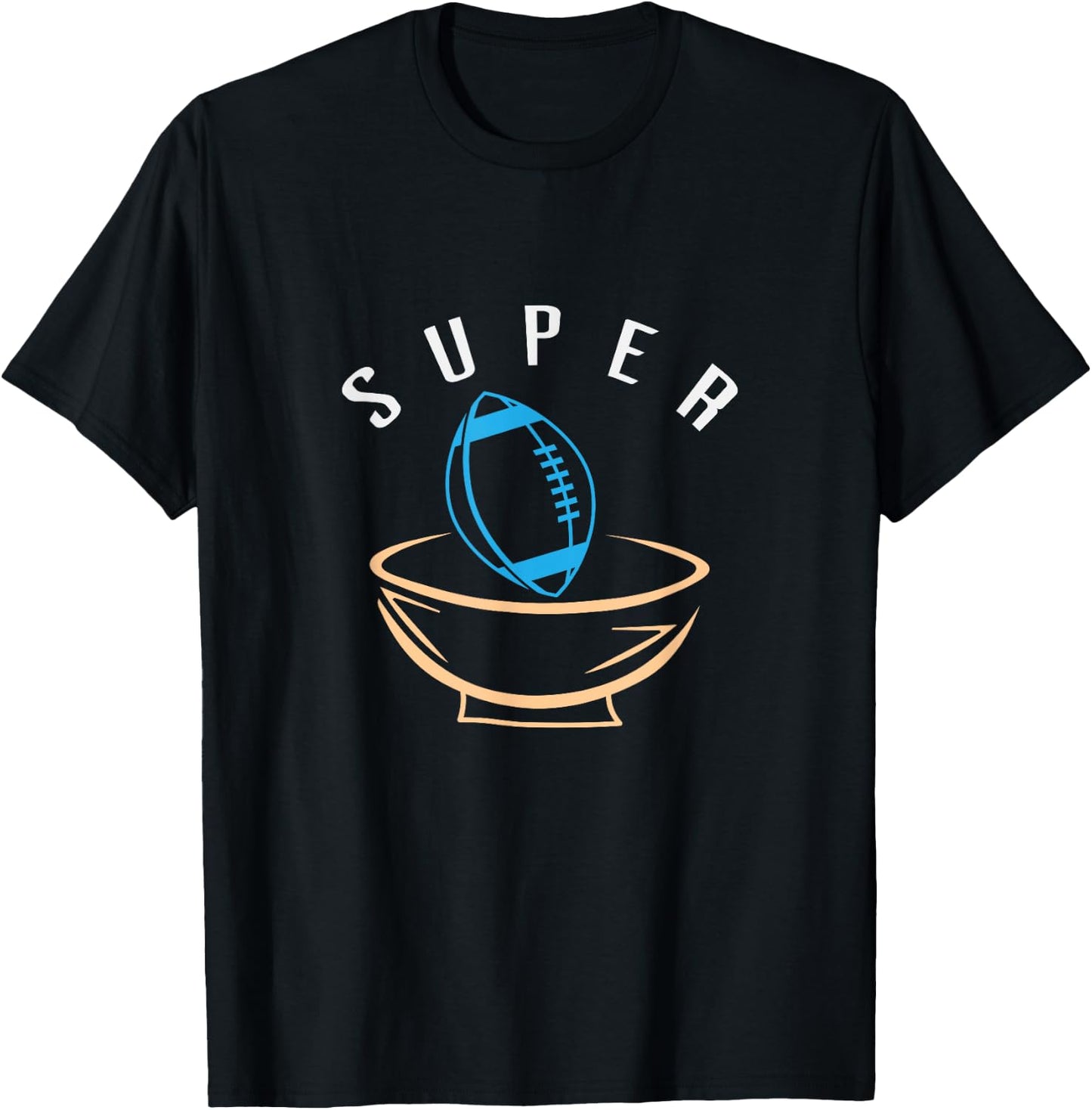 Funny Football with Snack Bowl Funny Gift Man Woman T-Shirt - T-Shirt | Black