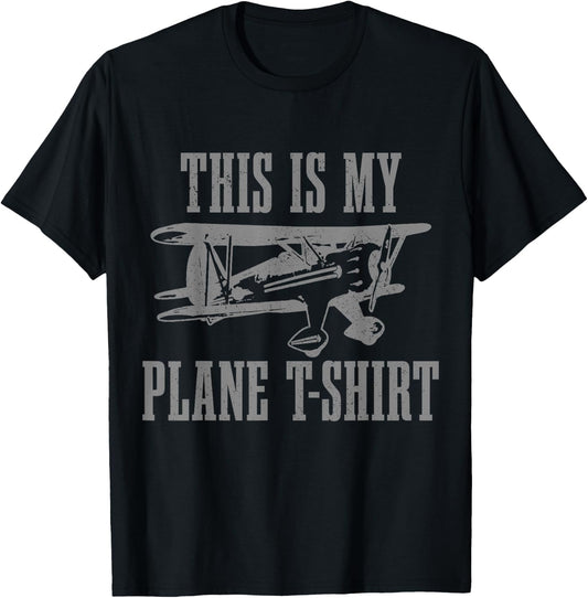 Airplane Pilot RC Model Funny This Is My Plane T-Shirt - T-Shirt | Black