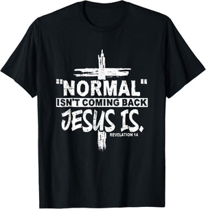 Christian Normal Isn't Coming Back Jesus Is Gift Women Men T-Shirt - T-Shirt | Black