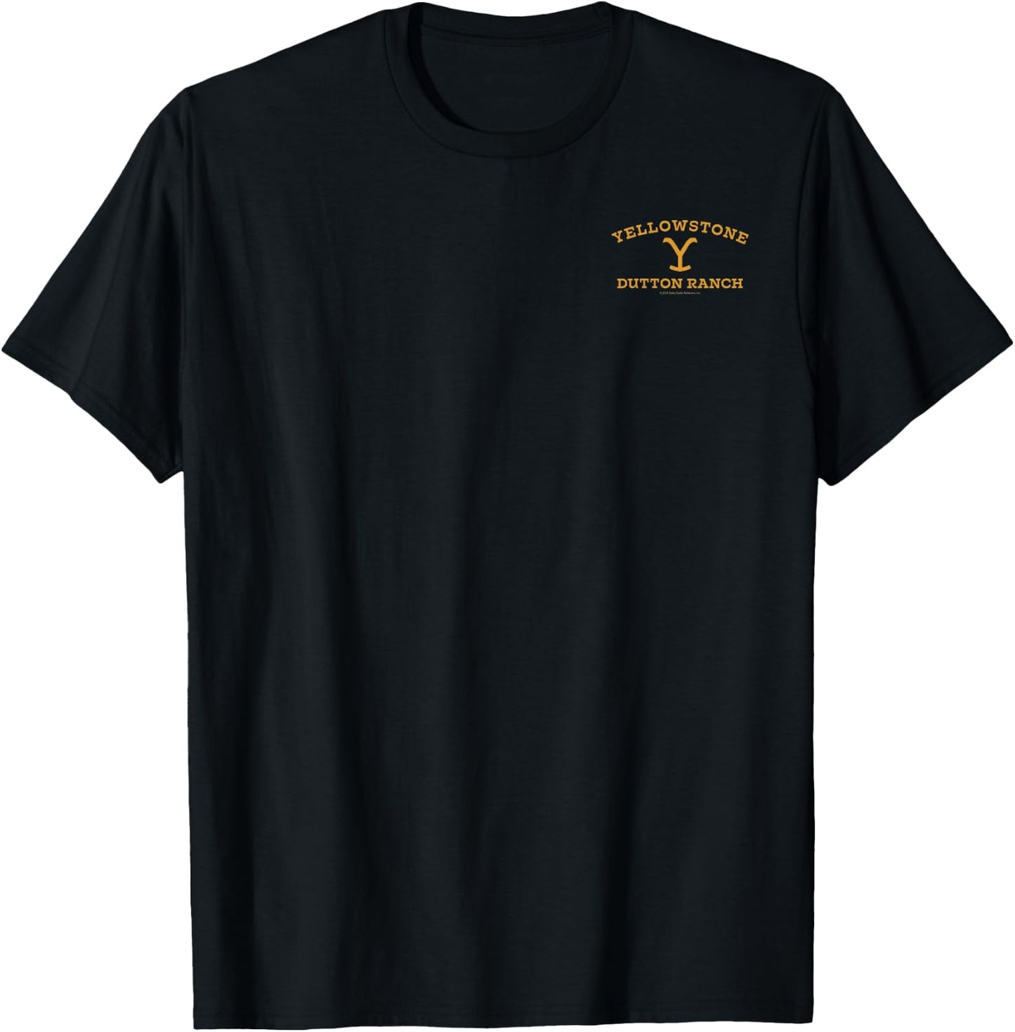 Yellowstone Dutton Ranch Gold Pocket Logo Short Sleeve T-Shirt - T-Shirt | Black