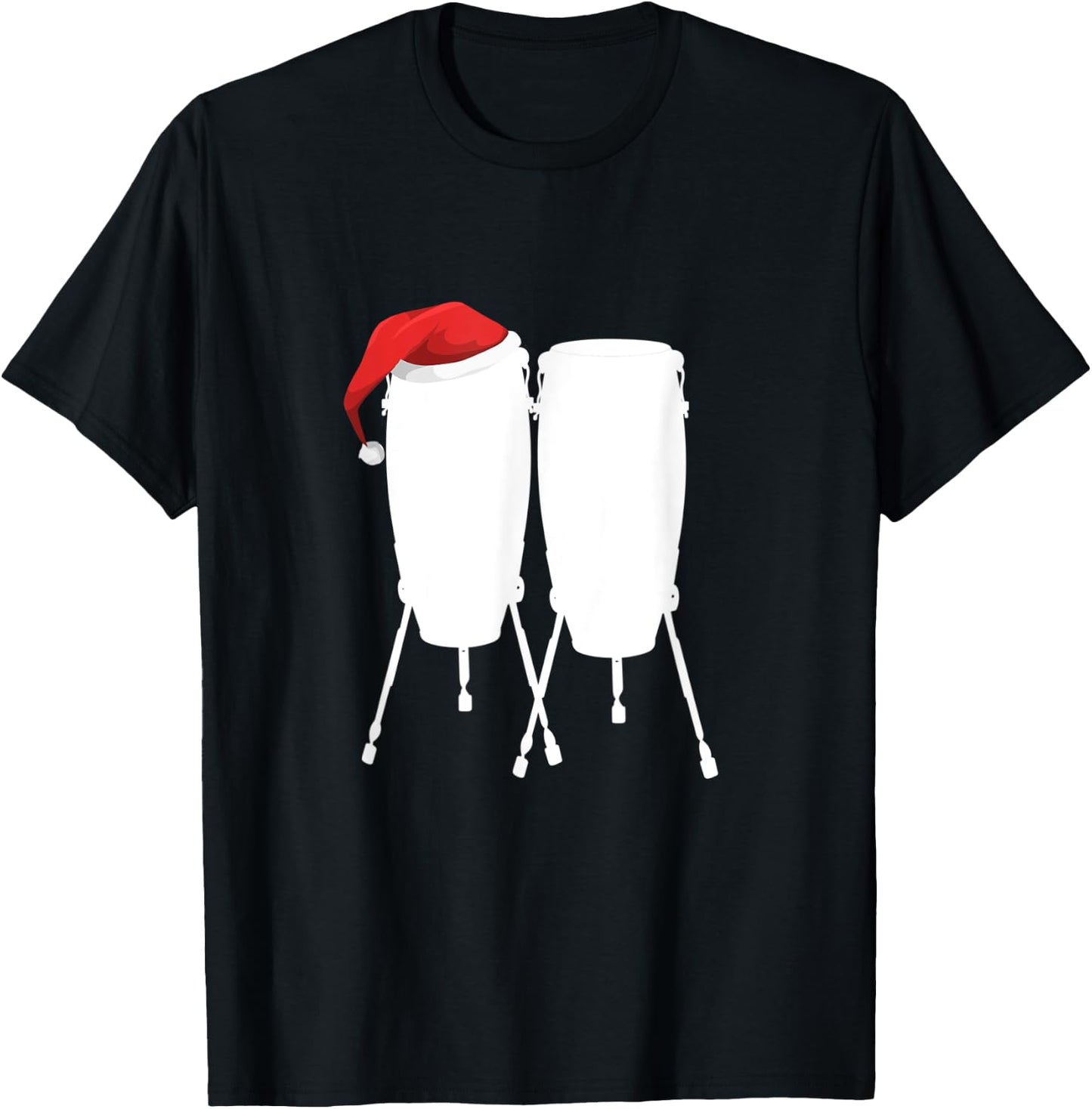 Conga Drum Christmas Shirt - Holiday Drummer Gift T-Shirt - T-Shirt | Black