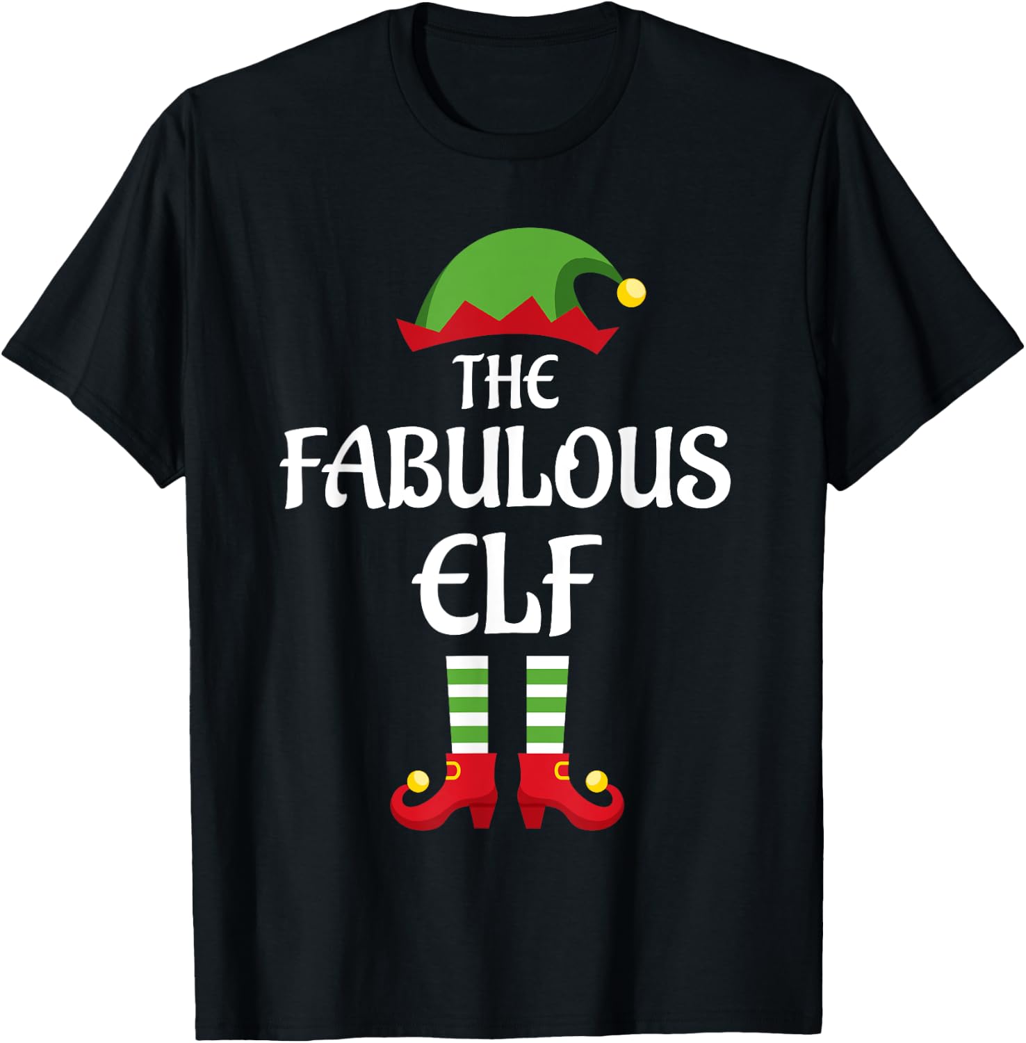 Fabulous Elf Family Matching Group Christmas T-Shirt - T-Shirt | Black