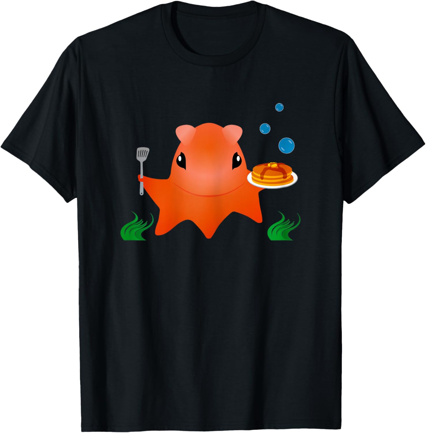 Flapjack Octopus Cooking Up Flapjacks for Kids T-Shirt - T-Shirt | Black