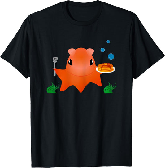 Flapjack Octopus Cooking Up Flapjacks for Kids T-Shirt - T-Shirt | Black