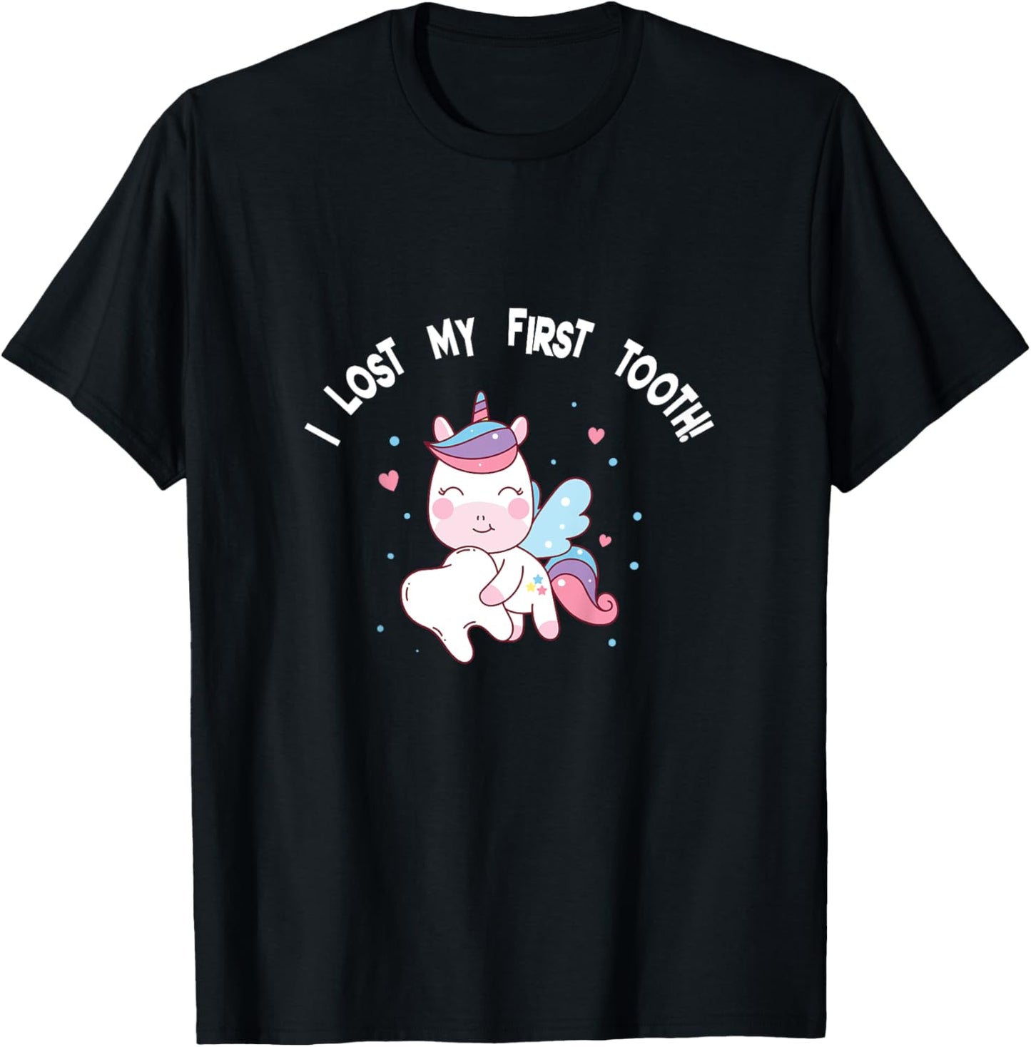 Girls I Lost My First Tooth Unicorn Tooth Fairy T-Shirt - T-Shirt | Black