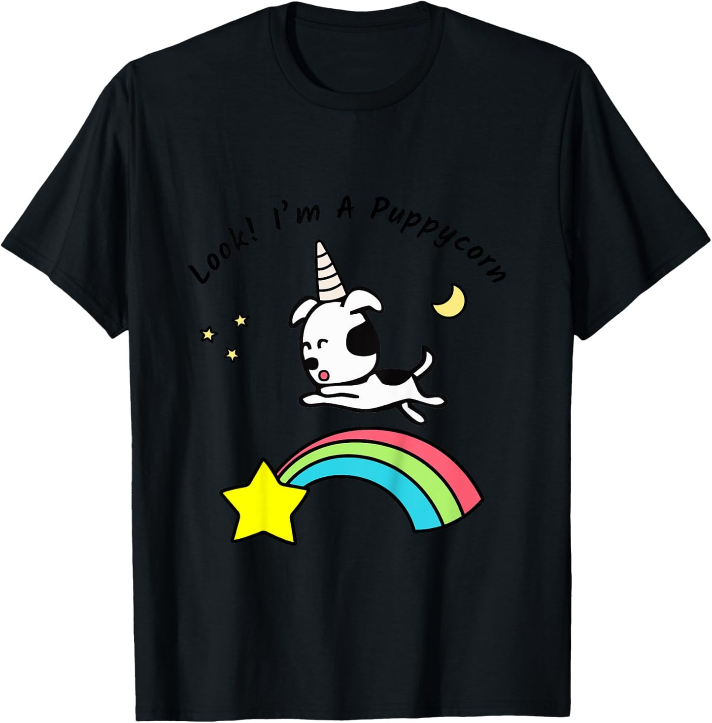 Kids Look I'm a Puppycorn T-Shirt - T-Shirt | Black
