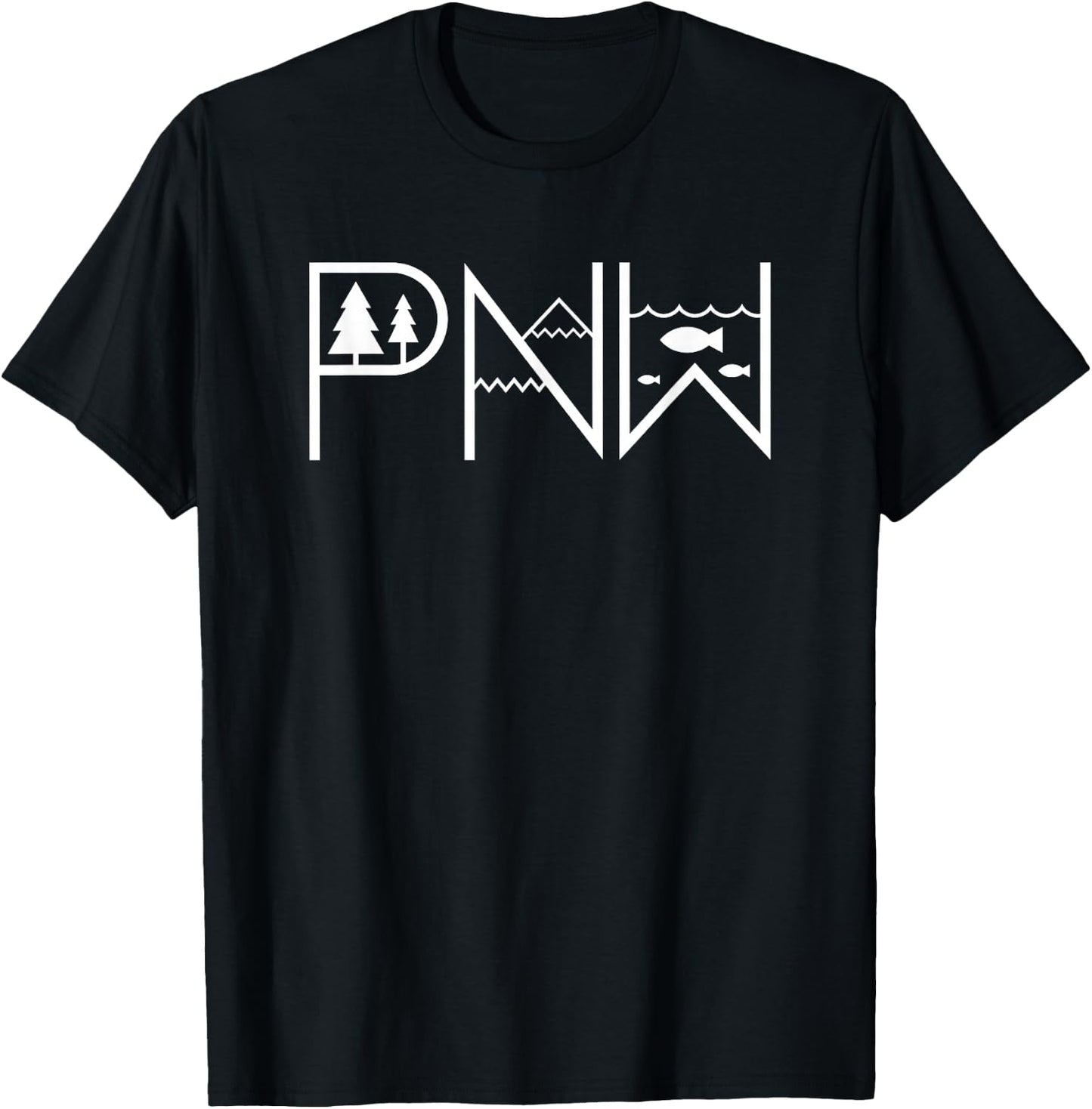 PNW Nature Minimal – Cascadia Pacific Northwest T-Shirt - T-Shirt | Black