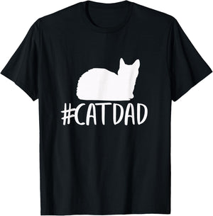 #CatDad Shirt - Funny Hashtag Cat Dad Shirt T-Shirt - T-Shirt | Black