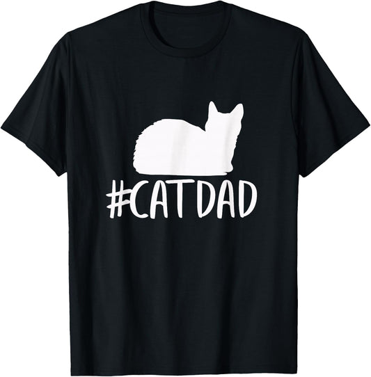 #CatDad Shirt - Funny Hashtag Cat Dad Shirt T-Shirt - T-Shirt | Black