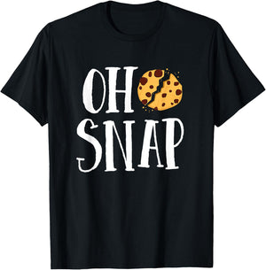 Oh Snap Funny Chocolate Chip Cookie Foodie Gift Kids Girls T-Shirt - T-Shirt | Black