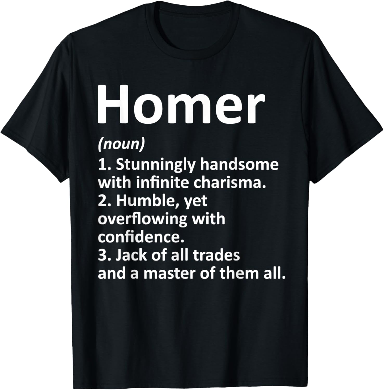 HOMER Definition Personalized Name Funny Birthday Idea T-Shirt - T-Shirt | Black