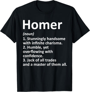 HOMER Definition Personalized Name Funny Birthday Idea T-Shirt - T-Shirt | Black