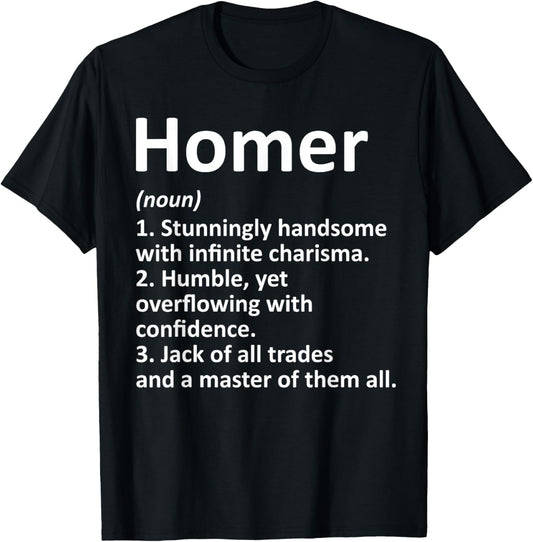 HOMER Definition Personalized Name Funny Birthday Idea T-Shirt - T-Shirt | Black