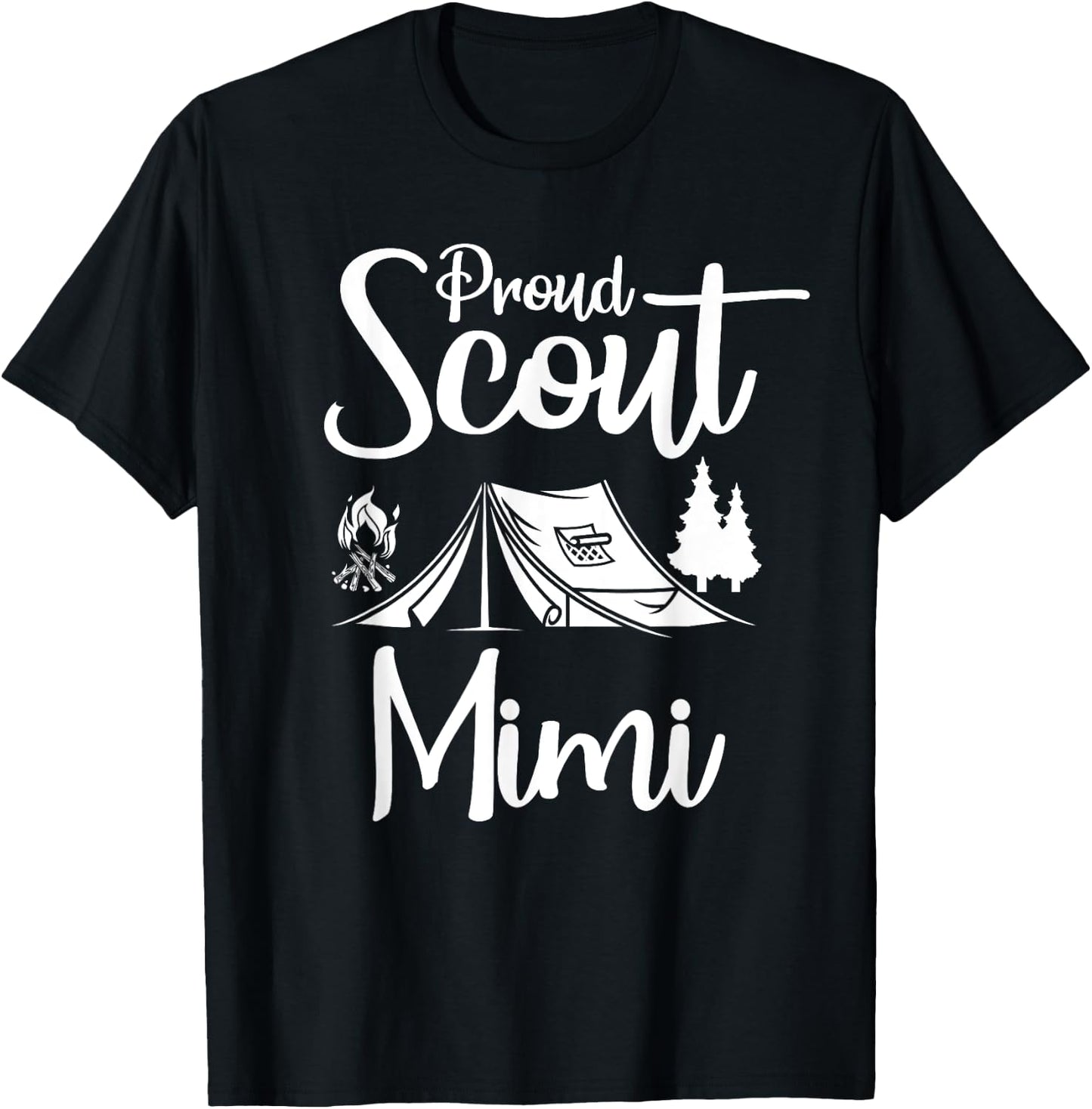 Proud Scout Mimi Camping Scouting Tent Scout Mom Leader T-Shirt - T-Shirt | Black