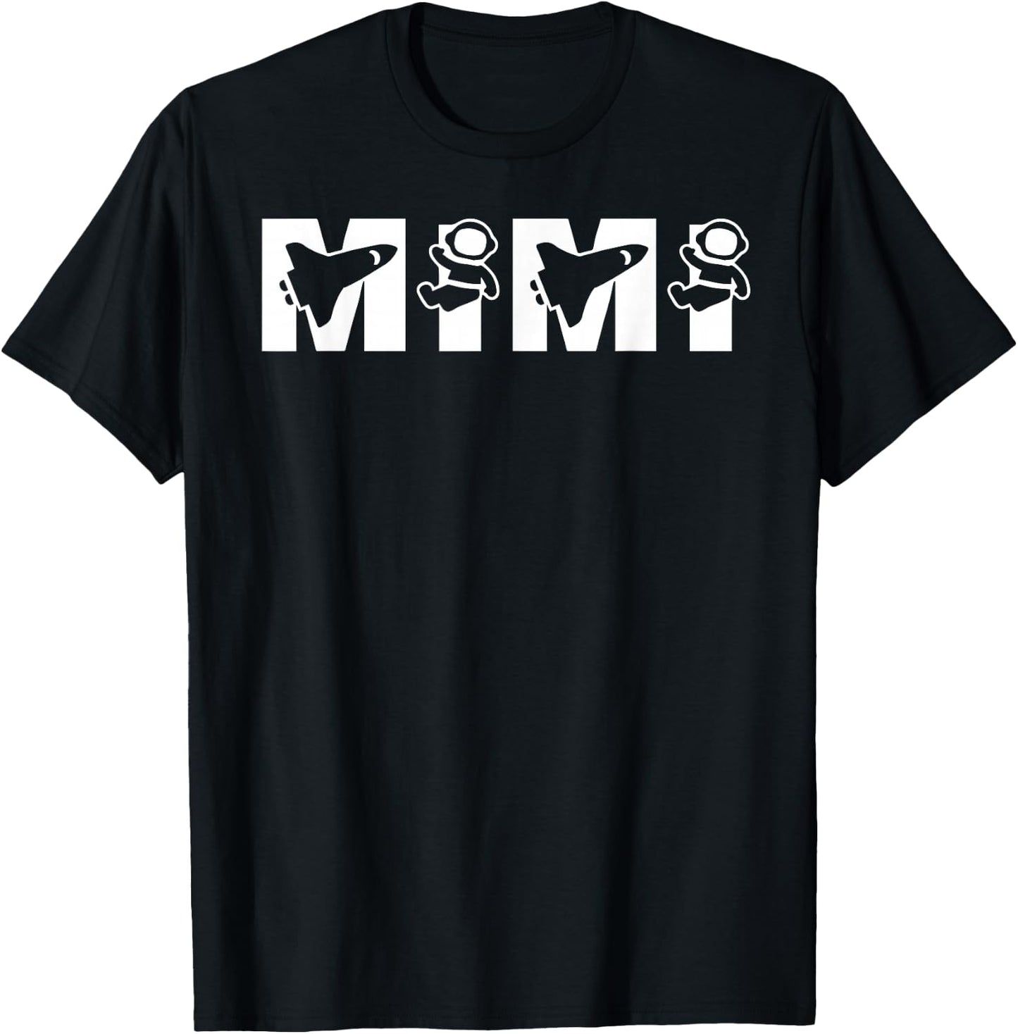 Funny Mimi Space Astronaut Birthday Party T-Shirt - T-Shirt | Black
