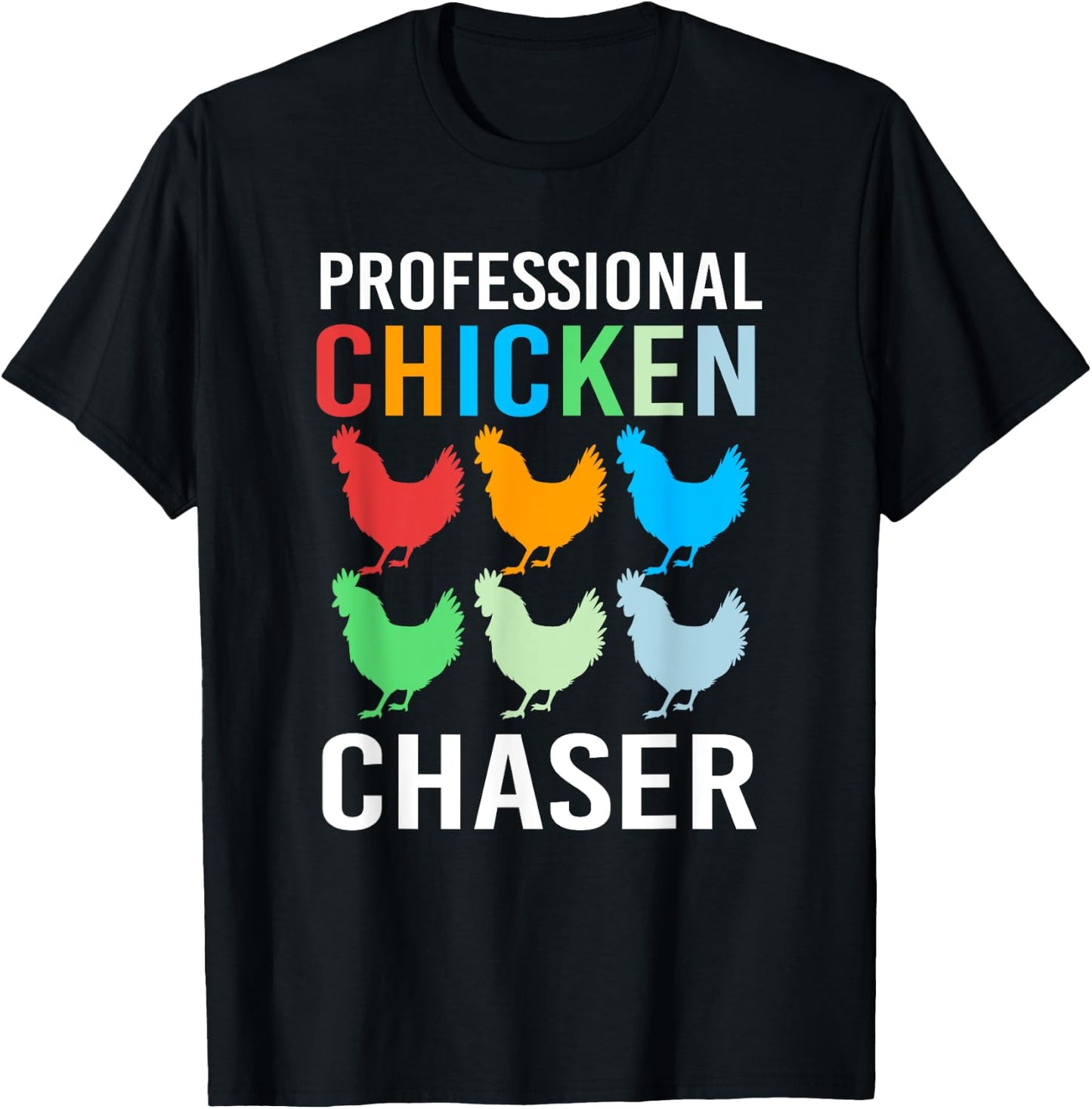 Funny Farm Professional Chicken Chaser For Kids T-Shirt - T-Shirt | Black