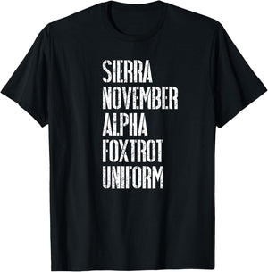 SNAFU Situation Normal All Fucked Up Funny Military Gift T-Shirt - T-Shirt | Black