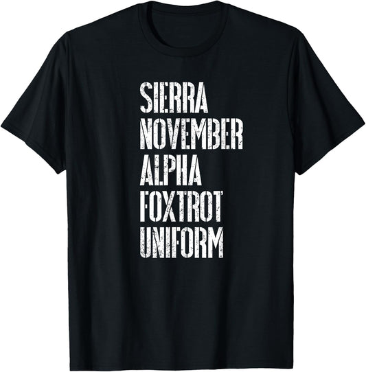 SNAFU Situation Normal All Fucked Up Funny Military Gift T-Shirt - T-Shirt | Black