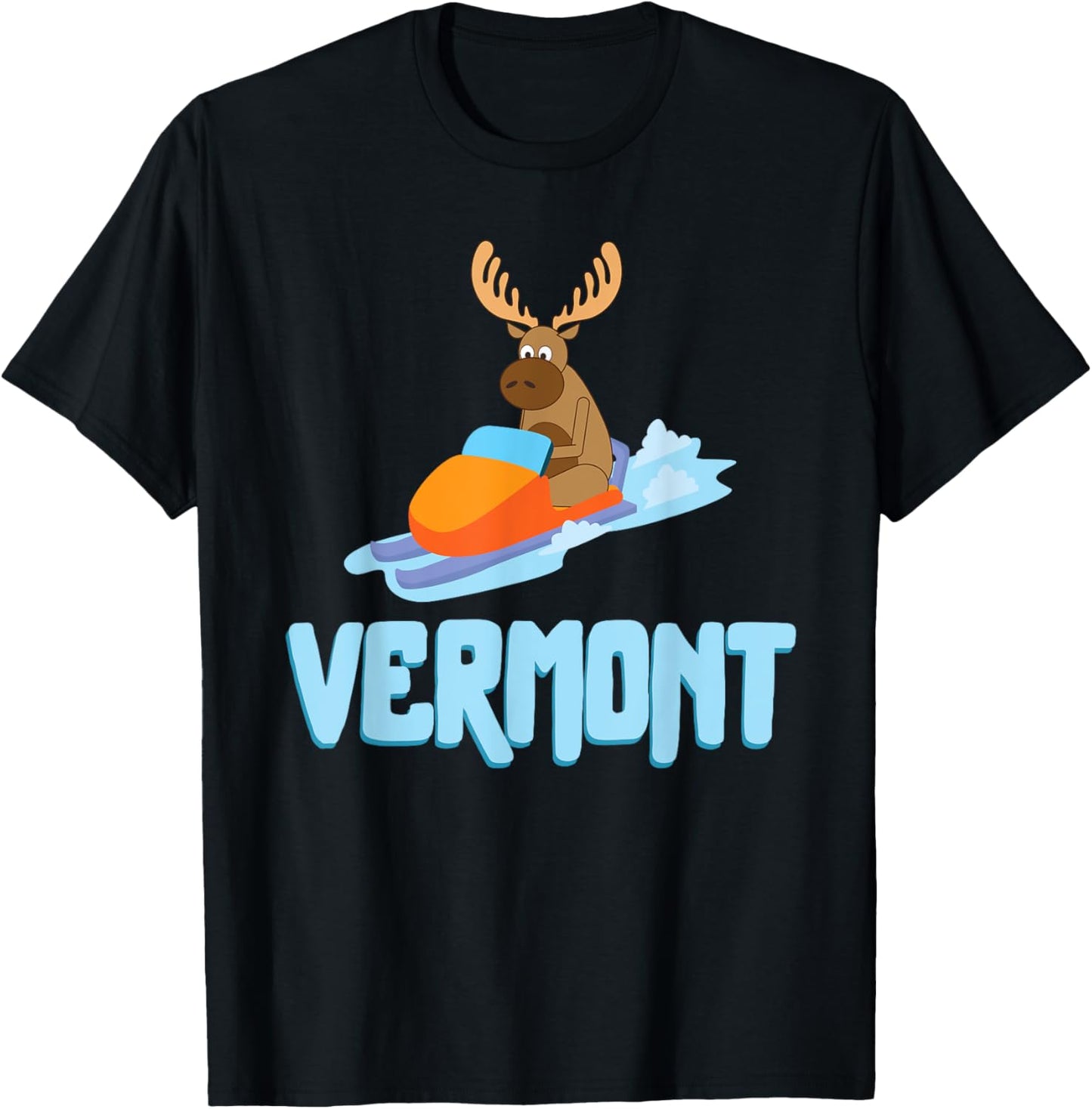 Vermont Moose Snowmobile Sled Gift Riders T-Shirt - T-Shirt | Black