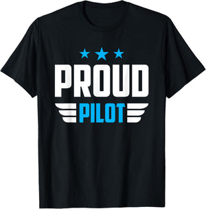 Proud Pilot Small Airplane Aircraft Private T-Shirt - T-Shirt | Black