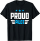 Proud Pilot Small Airplane Aircraft Private T-Shirt - T-Shirt | Black