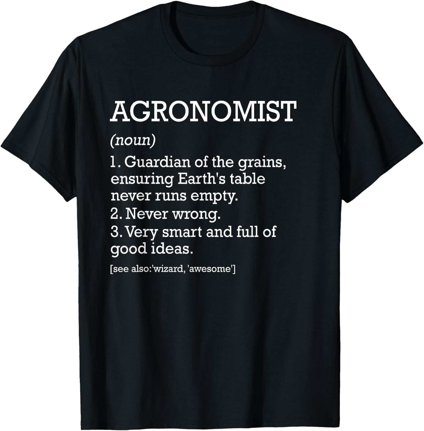 Personalized For Agronomist Job Definition -Adults Black Small Modern Letter Print T-Shirt - T-Shirt | Black